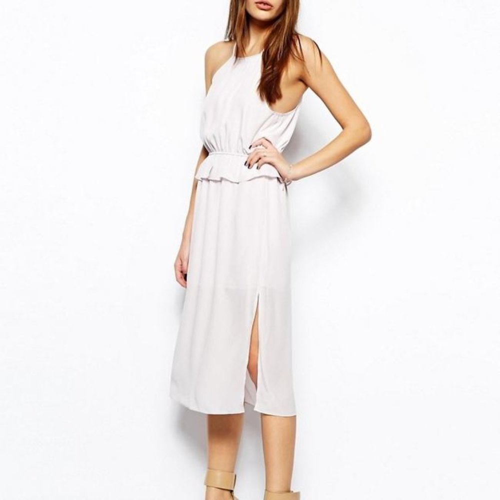 BCBGeneration Lilac Purple Peplum Midi Dress